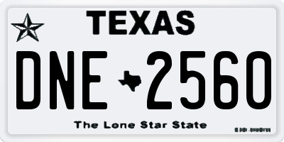 TX license plate DNE2560