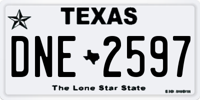 TX license plate DNE2597