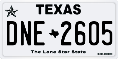 TX license plate DNE2605
