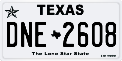 TX license plate DNE2608