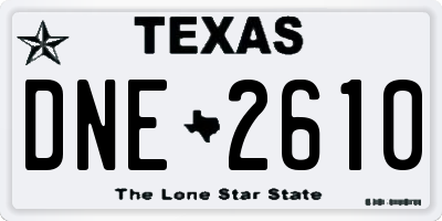 TX license plate DNE2610