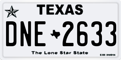 TX license plate DNE2633