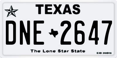 TX license plate DNE2647
