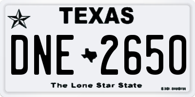 TX license plate DNE2650