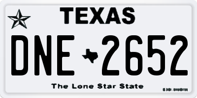 TX license plate DNE2652