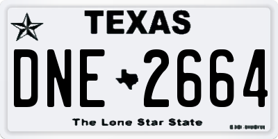 TX license plate DNE2664