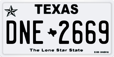 TX license plate DNE2669