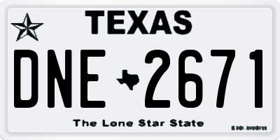 TX license plate DNE2671