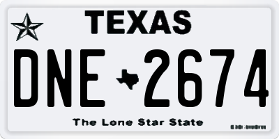TX license plate DNE2674