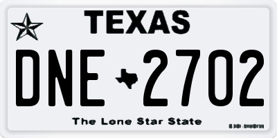 TX license plate DNE2702