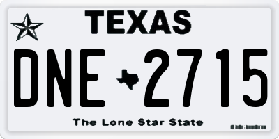 TX license plate DNE2715