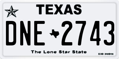 TX license plate DNE2743