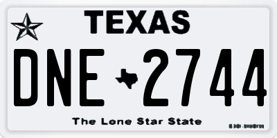 TX license plate DNE2744