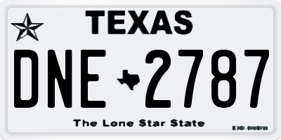 TX license plate DNE2787