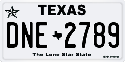 TX license plate DNE2789