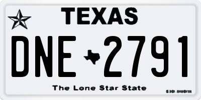TX license plate DNE2791