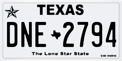 TX license plate DNE2794