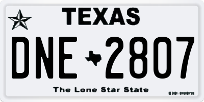 TX license plate DNE2807