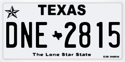 TX license plate DNE2815
