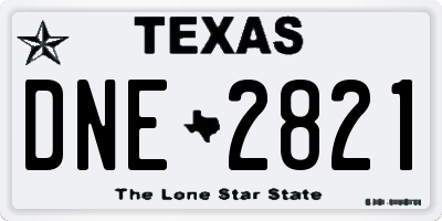 TX license plate DNE2821