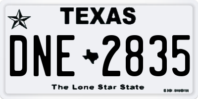 TX license plate DNE2835