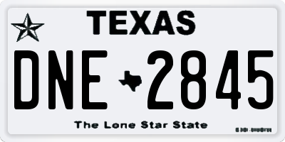 TX license plate DNE2845