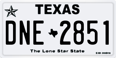 TX license plate DNE2851