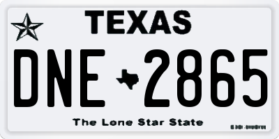 TX license plate DNE2865