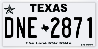 TX license plate DNE2871