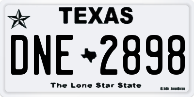 TX license plate DNE2898