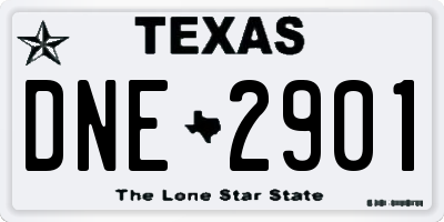 TX license plate DNE2901