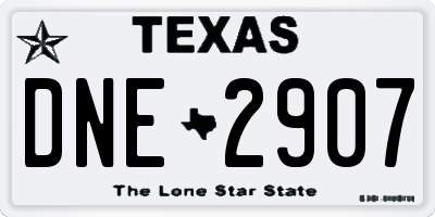 TX license plate DNE2907