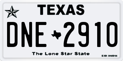 TX license plate DNE2910
