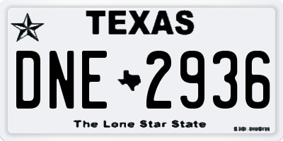 TX license plate DNE2936