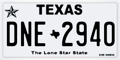 TX license plate DNE2940