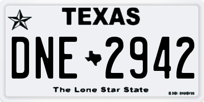 TX license plate DNE2942
