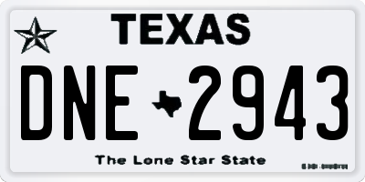 TX license plate DNE2943
