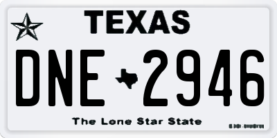 TX license plate DNE2946