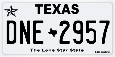TX license plate DNE2957