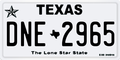 TX license plate DNE2965
