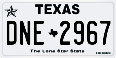 TX license plate DNE2967