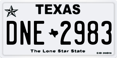 TX license plate DNE2983
