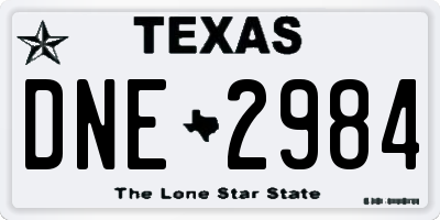 TX license plate DNE2984