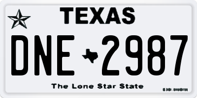 TX license plate DNE2987