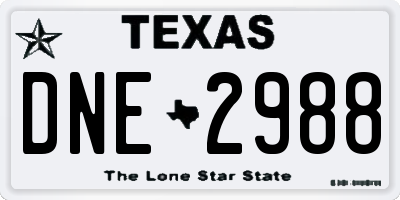 TX license plate DNE2988