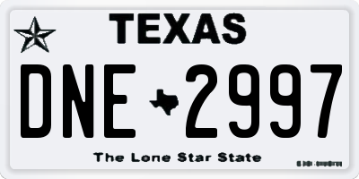 TX license plate DNE2997