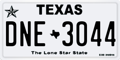TX license plate DNE3044