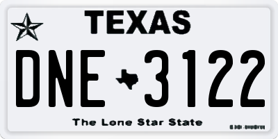 TX license plate DNE3122