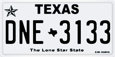 TX license plate DNE3133