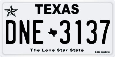TX license plate DNE3137